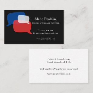 French Language Teacher Business Card