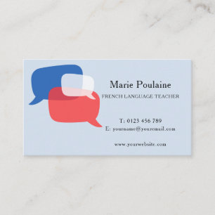 French Language Teacher Business Card