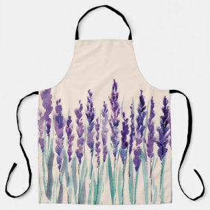 French lavander watercolor apron