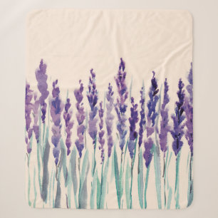 French lavander watercolor sherpa blanket