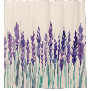 French lavander watercolor shower curtain