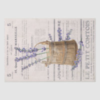 French Lavender Bloom Bucket Typography Decoupage
