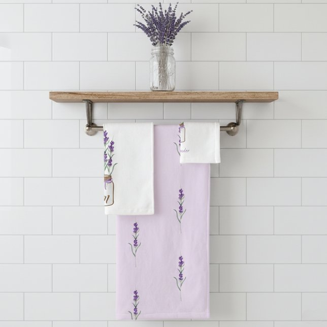 French Lavender Botanical Bath Towel Set (Creator Uploaded)