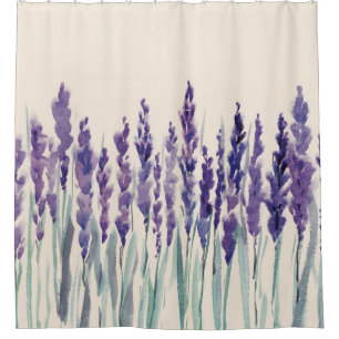 French Lavender: Watercolor Illustration Shower Curtain