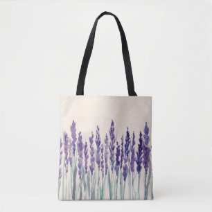 French Lavender: Watercolor Illustration Tote Bag