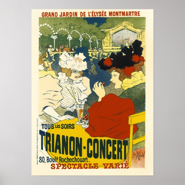 French LE TRIANON CONCERT at Great Elysee Gardens Poster (Front)