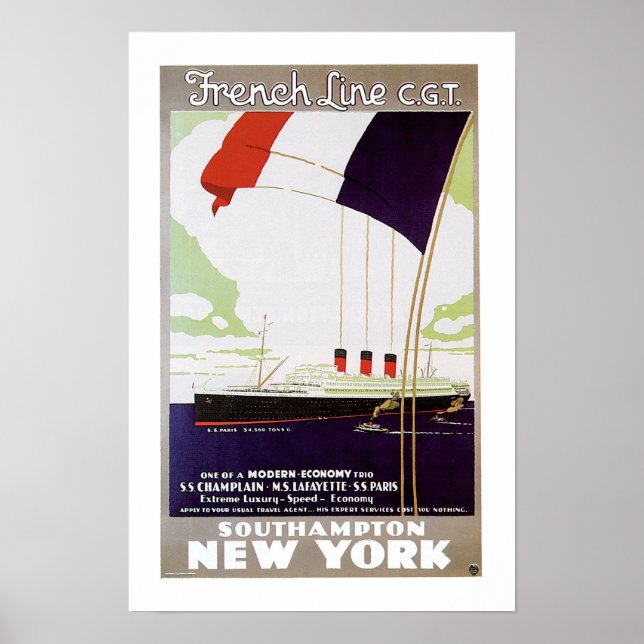 French Line CGT Poster (Front)