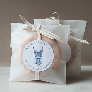 French Lingerie Shower Thank You Classic Round Sti Classic Round Sticker
