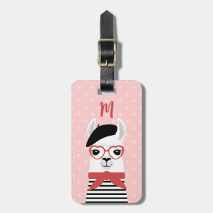 French Llama Luggage Tag