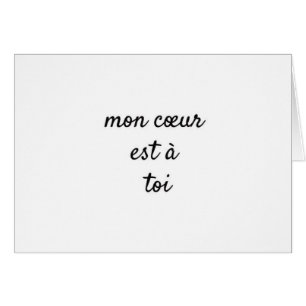 FRENCH LOVE CARD SAYS "WITH ALL MY HEART"