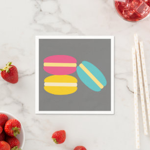 French macaron colorful cakes napkin