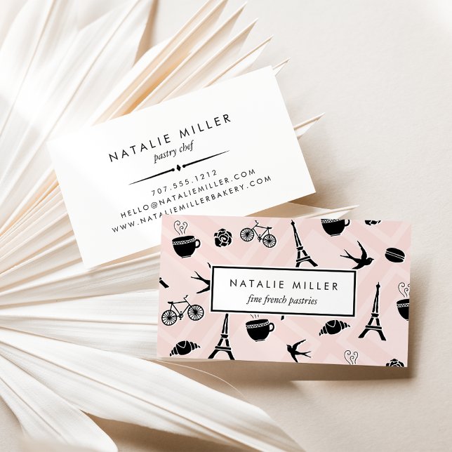 French Macaron & Croissant | Pastry Chef Business Card (Creator Uploaded)