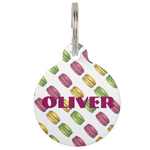 French Macaron Macarons Cookie Cookies Pet Dog Tag