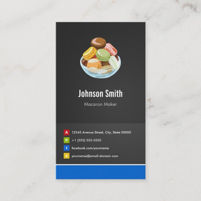 French Macaron Maker Macaroons Creative Innovative Business Card (Front)