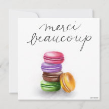 French Macaron Merci Beaucoup Thank-you Card