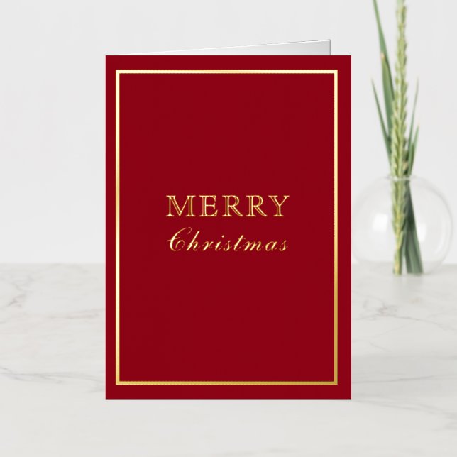 French Macaron Merry Christmas Red Foil Holiday Card (Front)