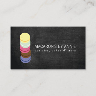FRENCH MACARON STACK LOGO III Bakery, Pastry Chef Business Card