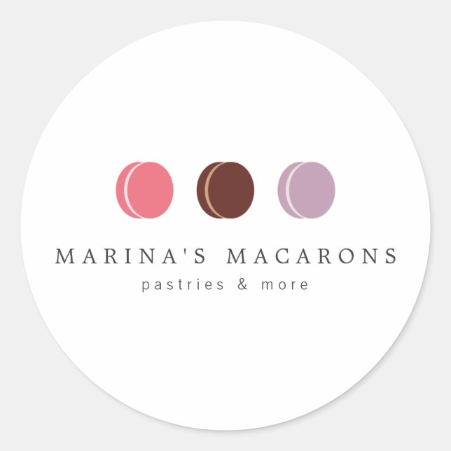 FRENCH MACARON TRIO LOGO 3 Round Stickers (Front)