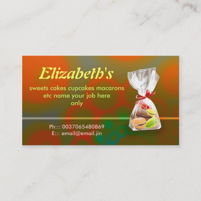 French macarons bakery business cards (Front)