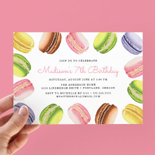 French Macarons   Birthday Party Invitation