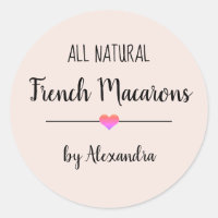 French Macarons blush pink script