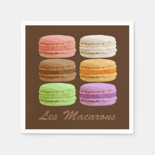 French Macarons, Multi-Coloured Pastels 3 Ring Bin Napkin
