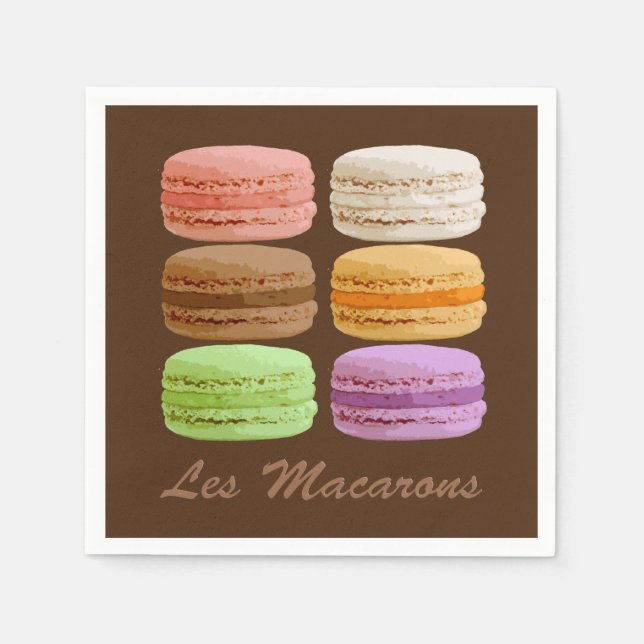 French Macarons, Multi-Coloured Pastels 3 Ring Bin Napkin (Front)