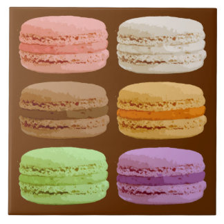 French Macarons, Multi-Coloured Pastels Ceramic Tile