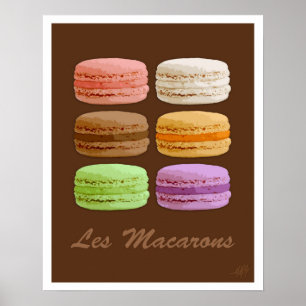 French Macarons - muti-colored pastels Poster