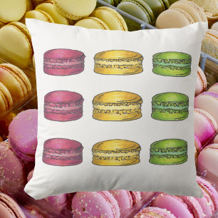 French Macarons Paris Bakery Patisserie Dessert Cushion