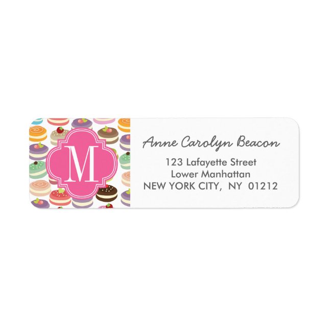French Macarons Personalised Return Address Label (Front)