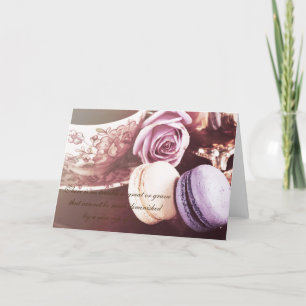 french macarons teaservice with quote card