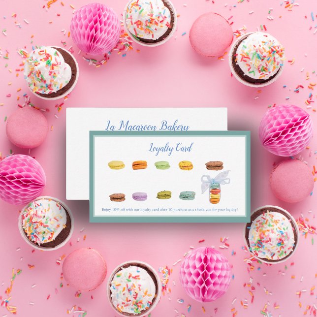 French Macaroons Bakery Flavour Loyalty  Card (Indulge in sweet rewards with our French Macaroon Flavor Loyalty!)