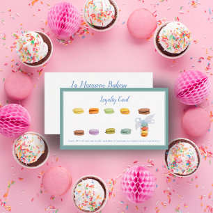 French Macaroons Bakery Flavour Loyalty  Card
