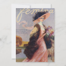 French Magazine Femina 1909 Cover Blank Invitation