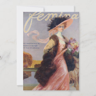 French Magazine Femina 1909 Cover Blank Invitation