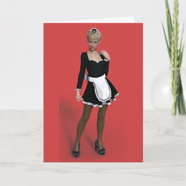 FRENCH MAID BIRTHDAY CARDS (Front)