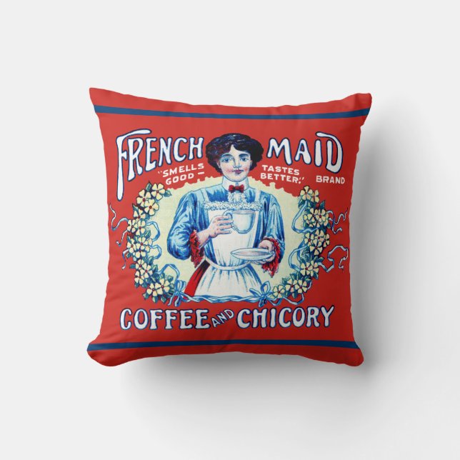 French Maid Coffee and Chicory Cushion (Front)