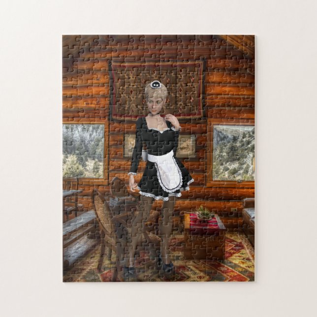 FRENCH MAID LOG HOUSE PUZZLE (Vertical)