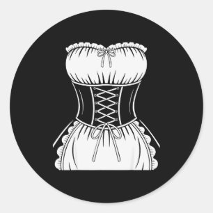 French Maid Shirt Adult Men Women Anime Cosplay Co Classic Round Sticker