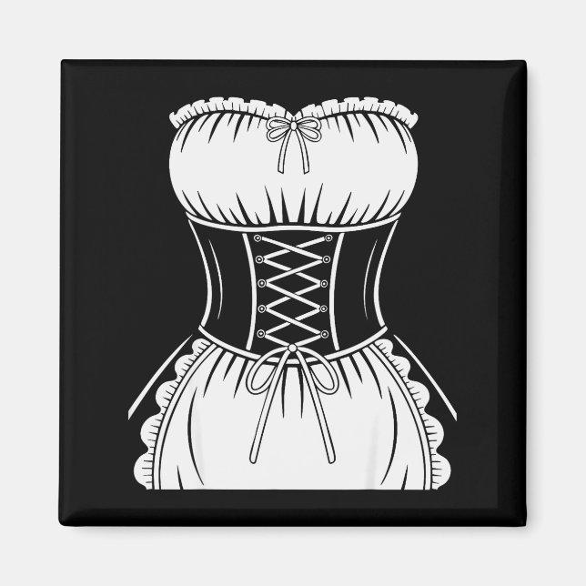 French Maid Shirt Adult Men Women Anime Cosplay Co Magnet (Front)