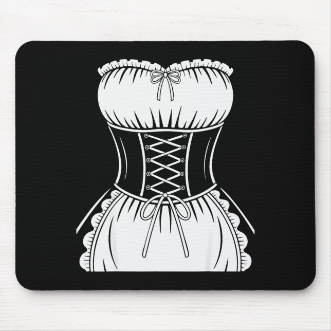 French Maid Shirt Adult Men Women Anime Cosplay Co Mouse Pad (Front)