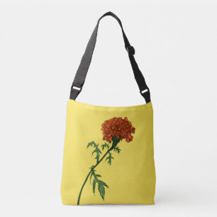 French Marigold Flower Plant Lover Gardener Crossbody Bag