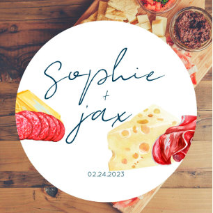 French Market - Charcuterie - Shower Favour Sticke Classic Round Sticker