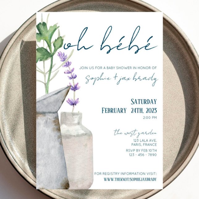 French Market - Flowers - Baby Shower Invitation (Creator Uploaded)