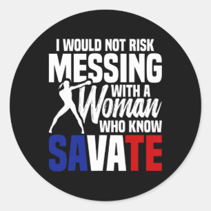 French Martial Arts Savate Instructor Kickboxing S Classic Round Sticker