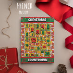 French Mastiff Countdown Christmas Advent Calendar Holiday Card<br><div class="desc">French Mastiff Countdown Christmas Advent Calendar Holiday Card features a watercolor of a French Mastiff with a Christmas hat and a Christmas scarf. Funny design for Dog Lovers!</div>