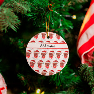 French Mastiff Dog Breed Christmas Ceramic Ornament