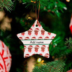 French Mastiff Dog Breed Christmas Ceramic Ornament