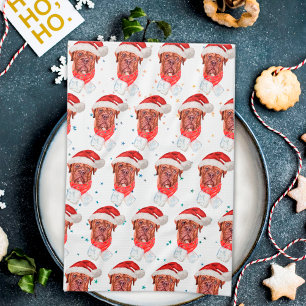 French Mastiff Dog Breed Christmas Tea Towel